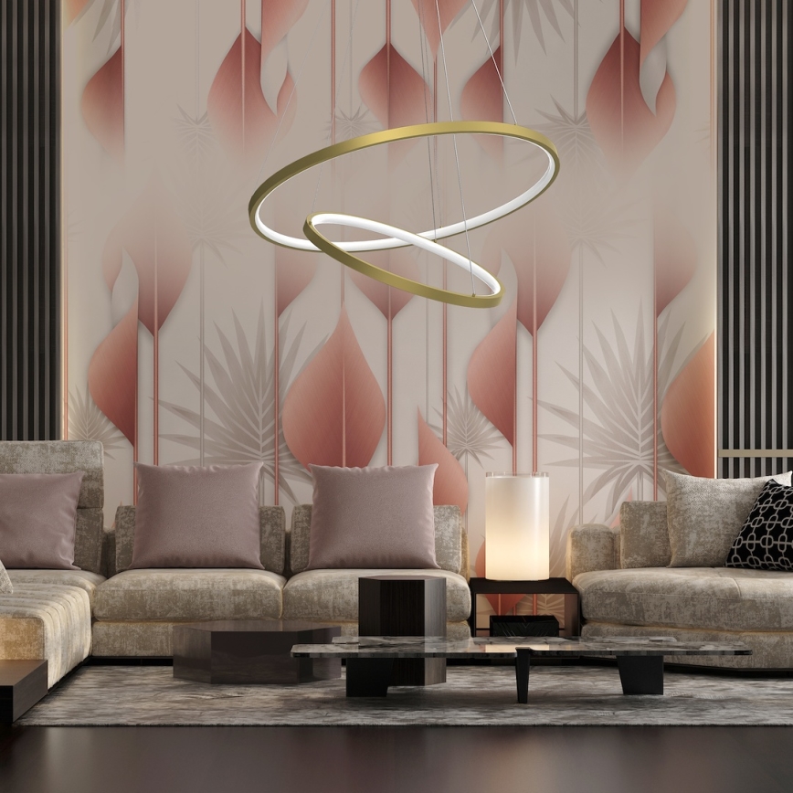 LED Luster na lanku HOOP LED/51W/230V pr. 60 cm 4000K zlatá