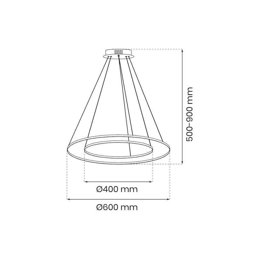 LED Luster na lanku HOOP LED/51W/230V pr. 60 cm 4000K zlatá