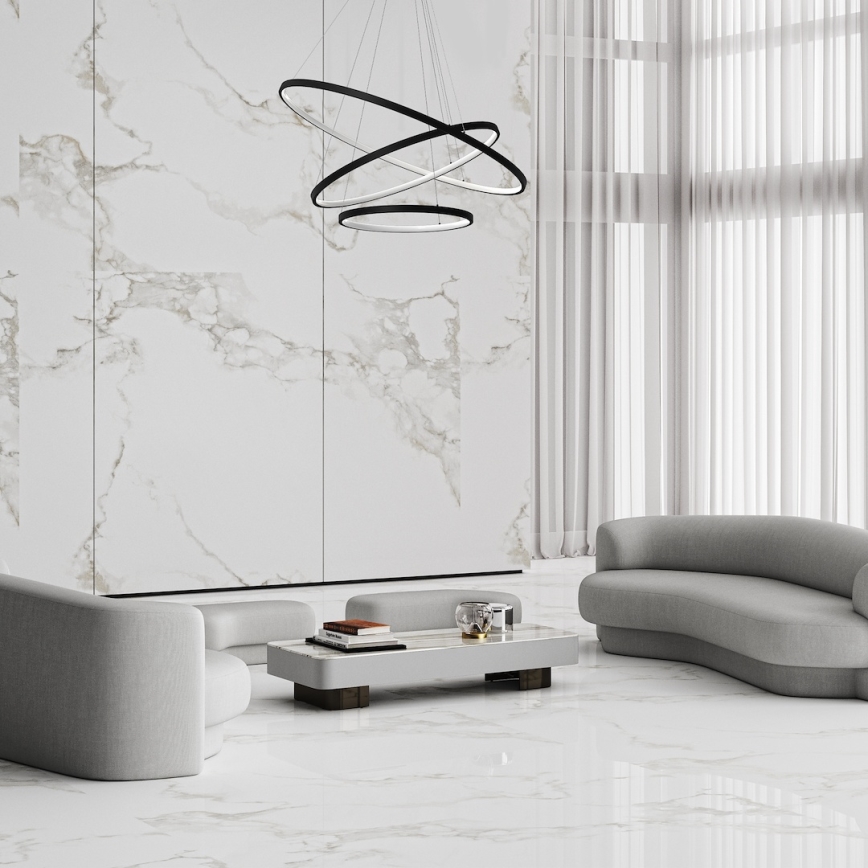 LED Luster na lanku HOOP LED/93W/230V pr. 60 cm 4000K čierna