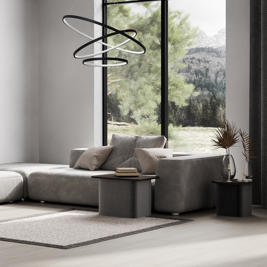 LED Luster na lanku HOOP LED/93W/230V pr. 60 cm 4000K čierna
