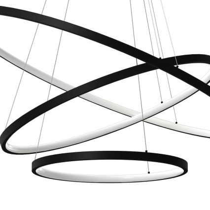 LED Luster na lanku HOOP LED/93W/230V pr. 60 cm 4000K čierna