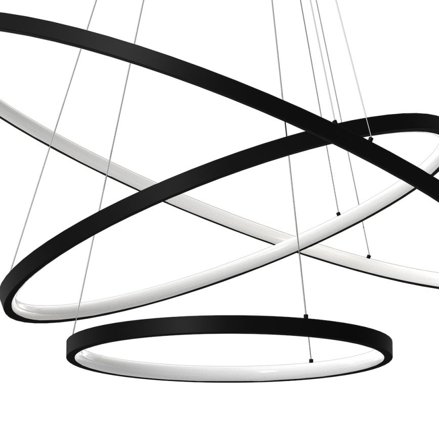 LED Luster na lanku HOOP LED/93W/230V pr. 60 cm 4000K čierna