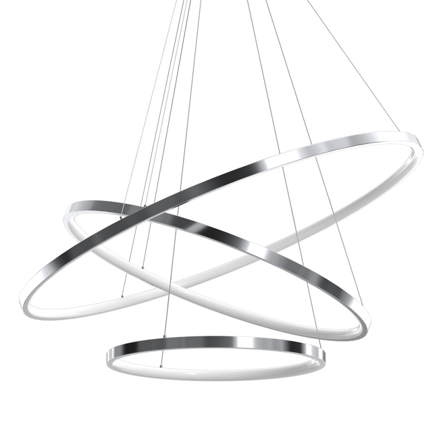 LED Luster na lanku HOOP LED/93W/230V pr. 80 cm 4000K lesklý chróm