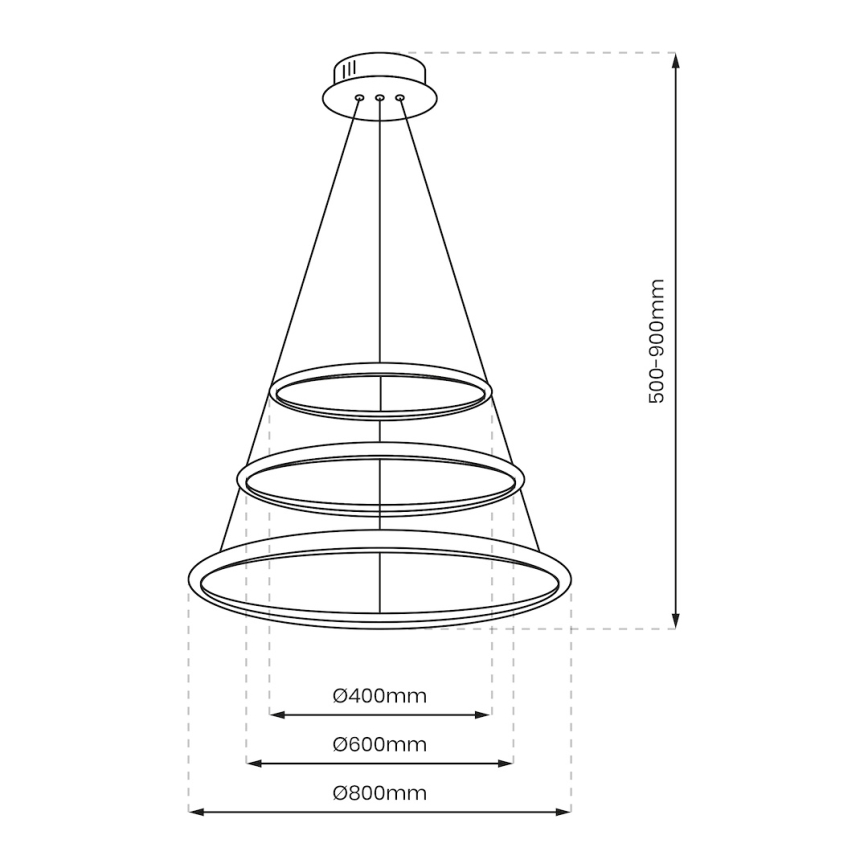 LED Luster na lanku HOOP LED/93W/230V pr. 80 cm 4000K lesklý chróm
