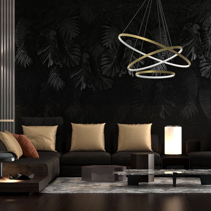 LED Luster na lanku HOOP LED/93W/230V pr. 80 cm 4000K zlatá