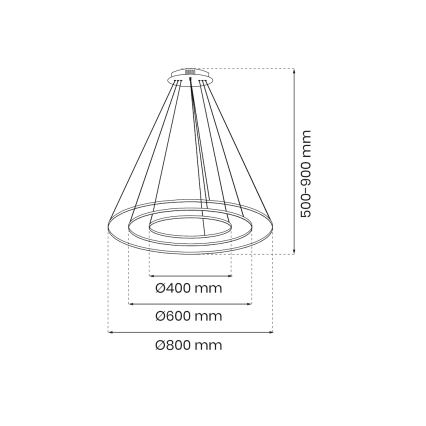 LED Luster na lanku HOOP LED/93W/230V pr. 80 cm 4000K zlatá