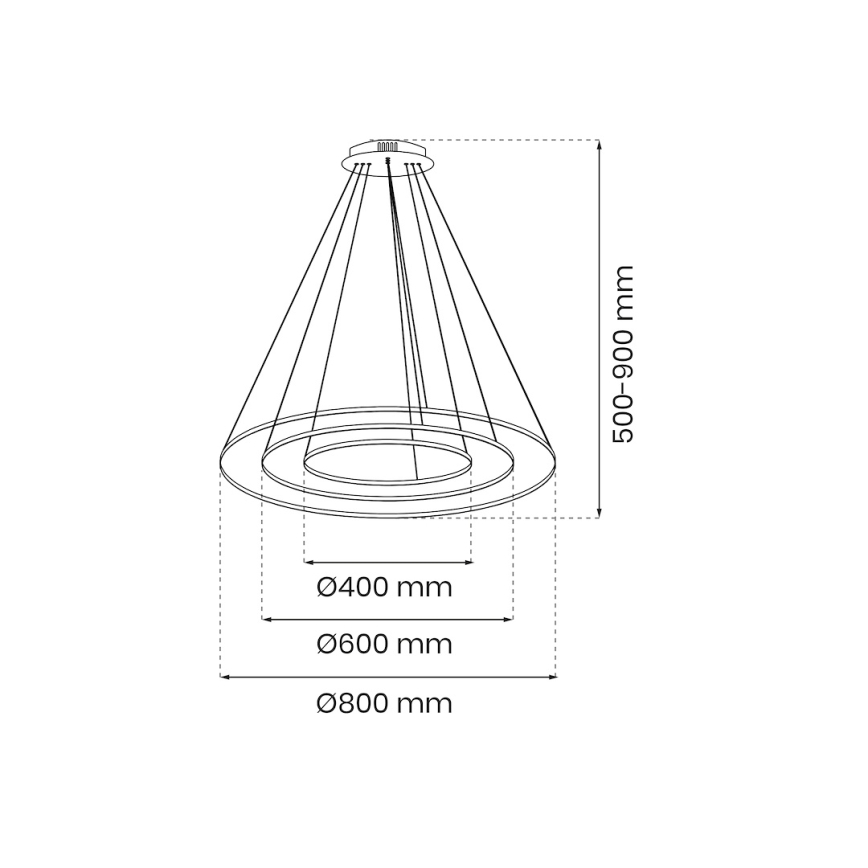 LED Luster na lanku HOOP LED/93W/230V pr. 80 cm 4000K zlatá