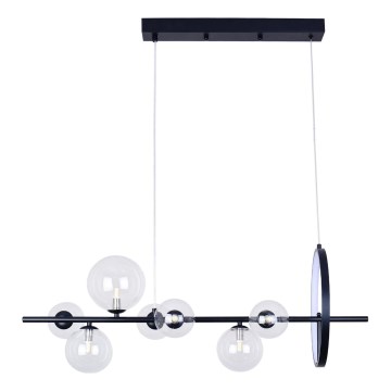LED Luster na lanku HYBRID LED/15W/230V + 7xG9/6W 4000K čierna