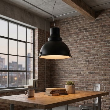 LED luster na lanku INDUSTRY 1xE27/60W/230V čierny