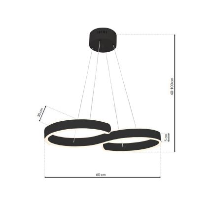 LED Luster na lanku INFINITY LED/50W/230V