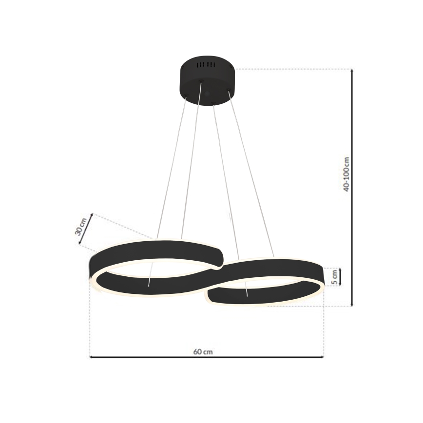 LED Luster na lanku INFINITY LED/50W/230V