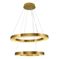 LED Luster na lanku JESI LED/140W/230V 3000K pr. 100 cm hnedá