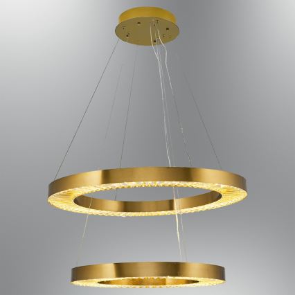 LED Luster na lanku JESI LED/140W/230V 3000K pr. 100 cm hnedá