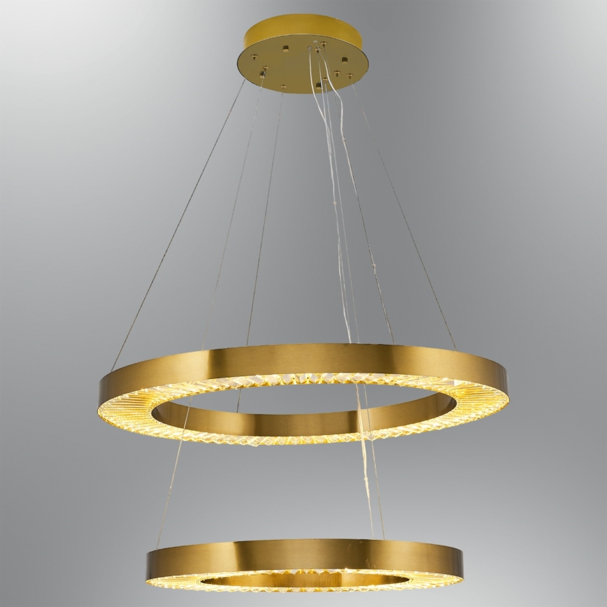 LED Luster na lanku JESI LED/140W/230V 3000K pr. 100 cm hnedá