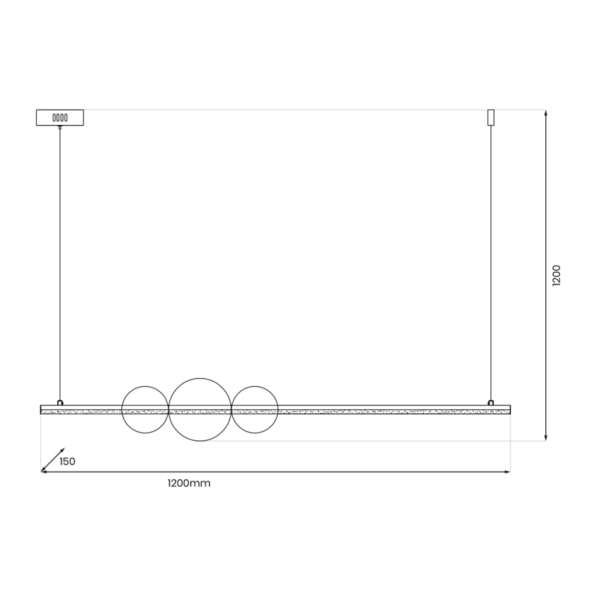 LED Luster na lanku KUGEL LED/30W/230V čierna