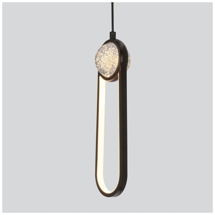 LED Luster na lanku LACRIMA LED/15W/230V 3000K čierna