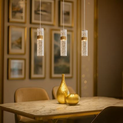 LED luster na lanku LAGOS LED/24W/230V zlatý