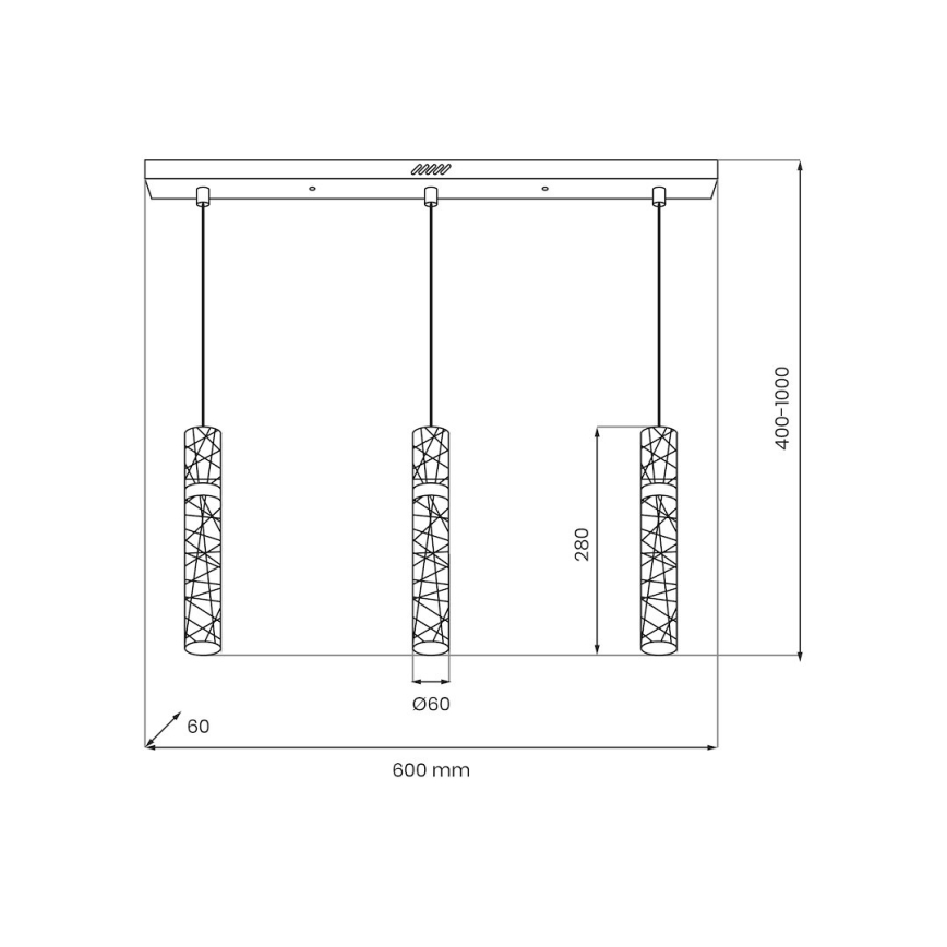 LED luster na lanku LAGOS LED/24W/230V zlatý