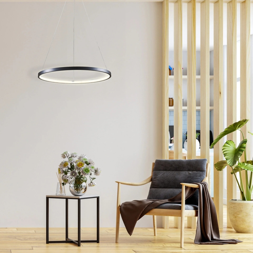 LED Luster na lanku LEA LED/20W/230V 4000K pr. 50 cm čierna