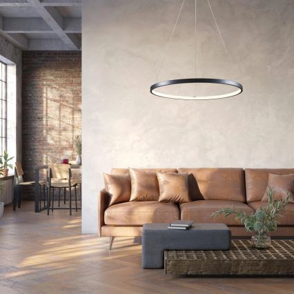 LED Luster na lanku LEA LED/20W/230V 4000K pr. 50 cm čierna