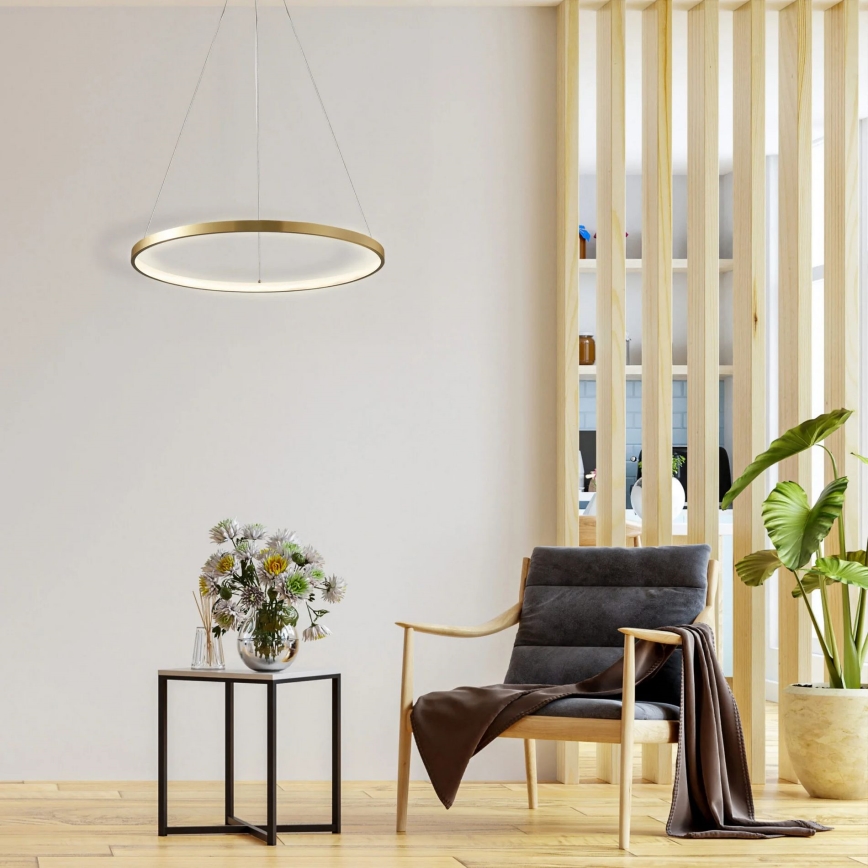 LED Luster na lanku LEA LED/20W/230V 4000K pr. 50 cm zlatá