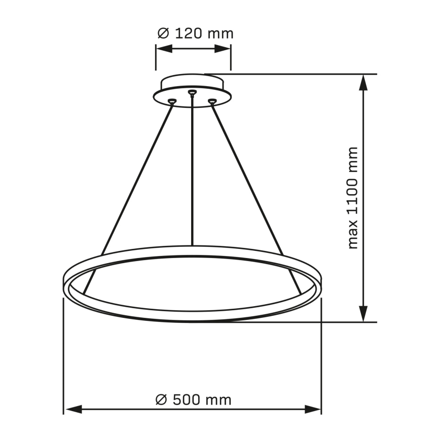 LED Luster na lanku LEA LED/20W/230V 4000K pr. 50 cm zlatá