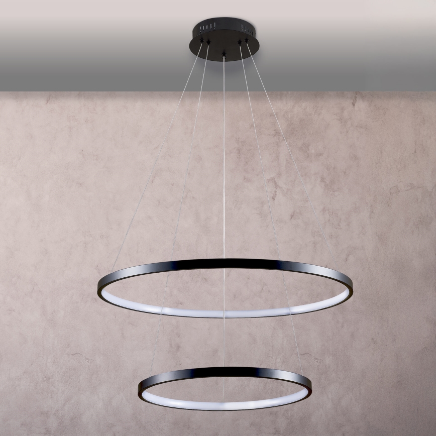 LED Luster na lanku LEA LED/35W/230V 4000K pr. 60 cm čierna