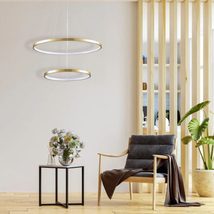 LED Luster na lanku LEA LED/35W/230V 4000K pr. 60 cm zlatá