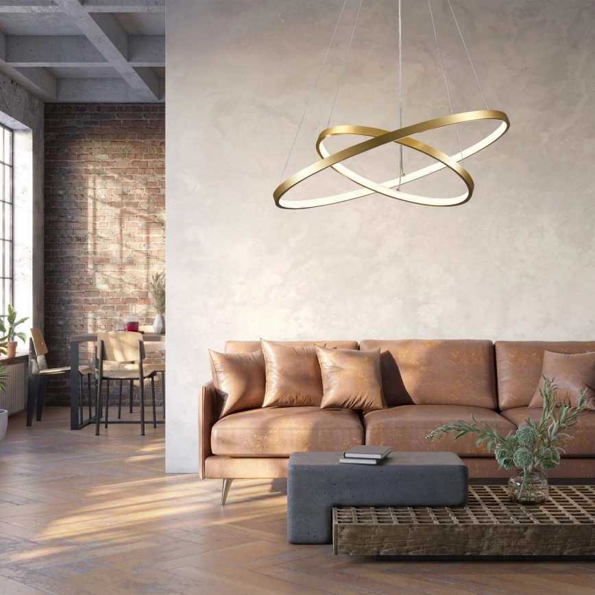 LED Luster na lanku LEA LED/35W/230V 4000K pr. 60 cm zlatá