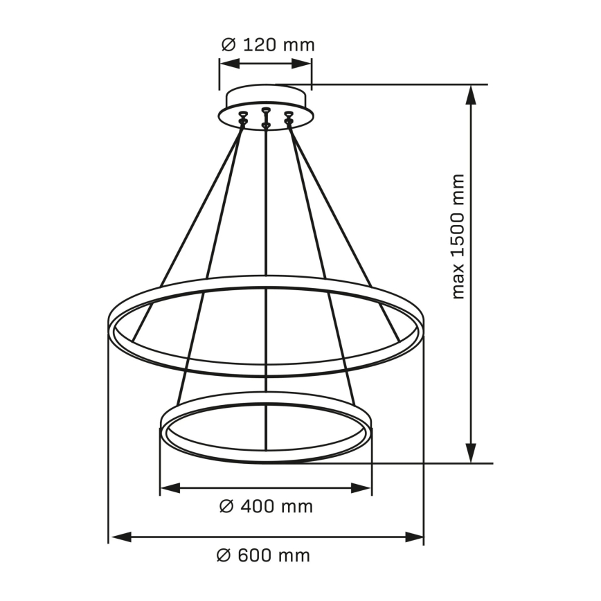 LED Luster na lanku LEA LED/35W/230V 4000K pr. 60 cm zlatá