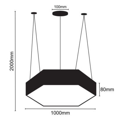 LED Luster na lanku LED/100W/230V 4000K pr. 100 cm