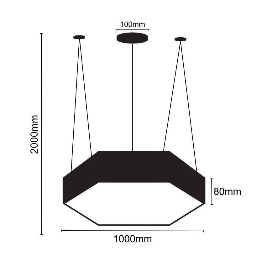 LED Luster na lanku LED/100W/230V 4000K pr. 100 cm