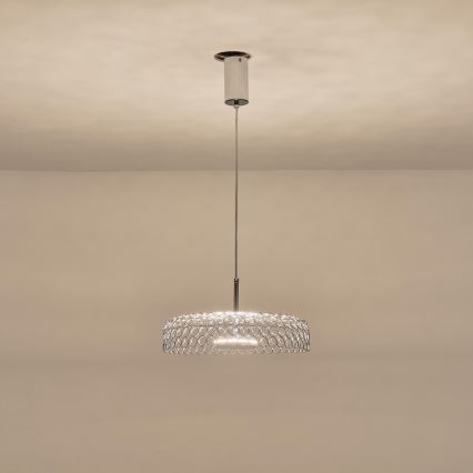 LED Luster na lanku LED/10W/230V 3000K lesklý chróm pr. 35 cm