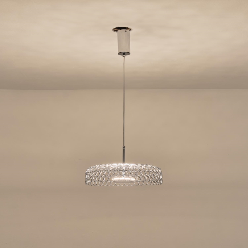 LED Luster na lanku LED/10W/230V 3000K lesklý chróm pr. 35 cm
