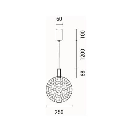 LED Luster na lanku LED/10W/230V 3000K lesklý chróm pr. 35 cm