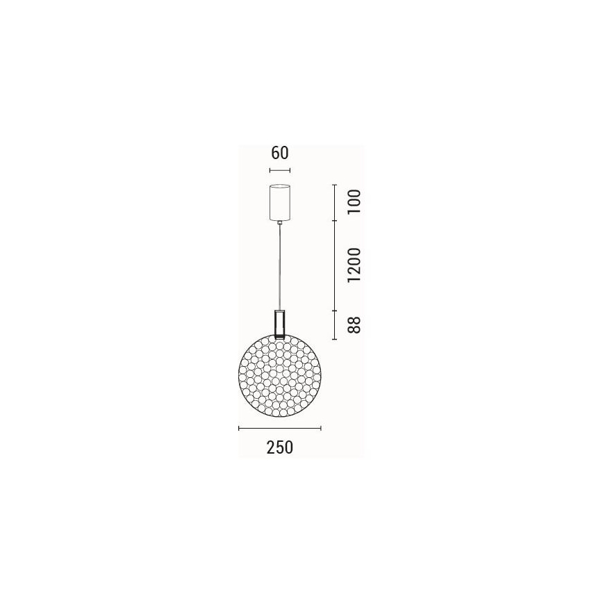 LED Luster na lanku LED/10W/230V 3000K lesklý chróm pr. 35 cm