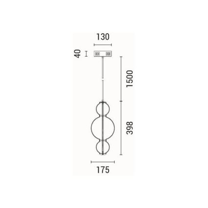 LED Luster na lanku LED/12,6W/230V 3000K