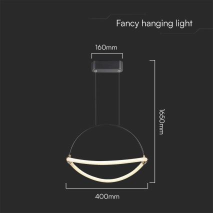 LED Luster na lanku LED/12W/230V 3000K pr. 40 cm