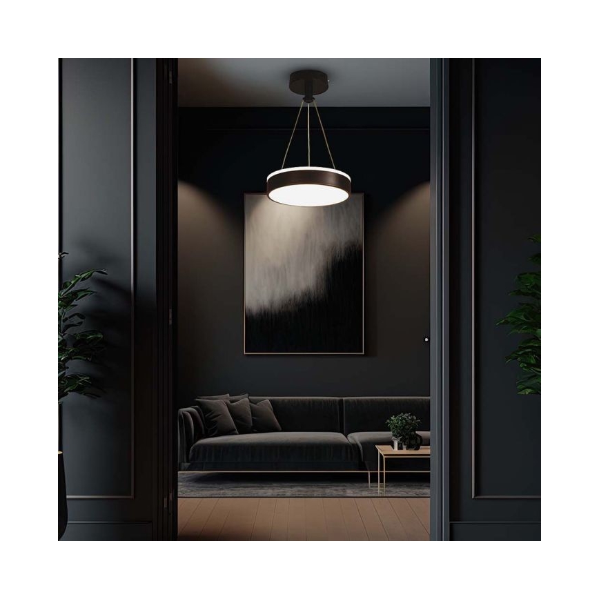 LED Luster na lanku LED/12W/230V 4000K čierna