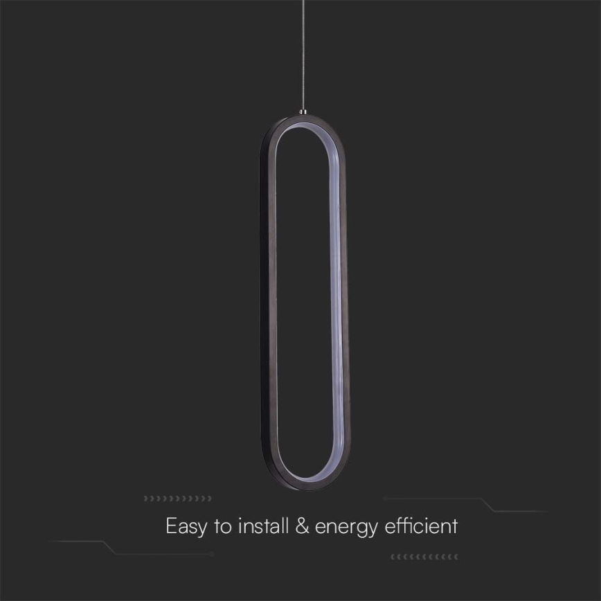 LED Luster na lanku LED/13W/230V 3000K čierna