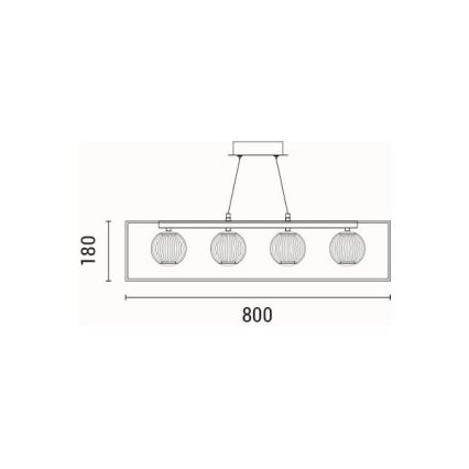 LED Luster na lanku LED/14W/230V 3000K