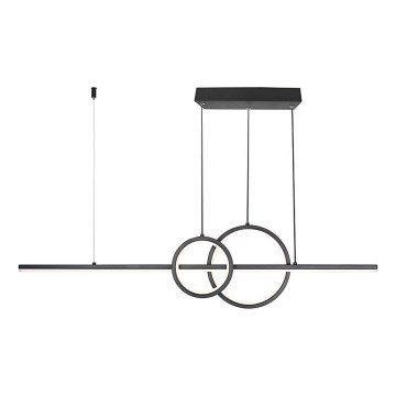 LED Luster na lanku LED/15W/230V 4000K 80 cm čierna