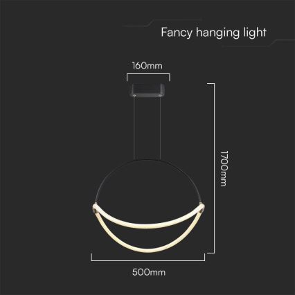 LED Luster na lanku LED/16W/230V 4000K pr. 50 cm