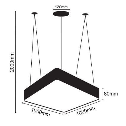 LED Luster na lanku LED/170W/230V 4000K 100x100 cm