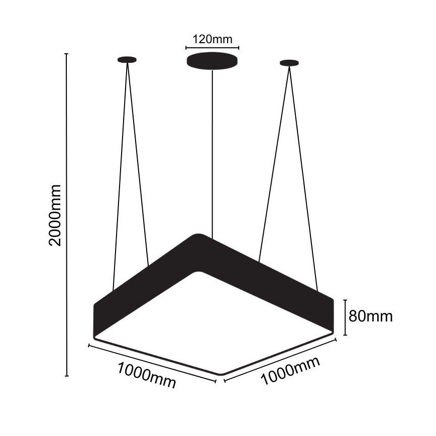 LED Luster na lanku LED/170W/230V 4000K 100x100 cm
