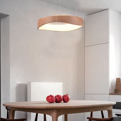 LED Luster na lanku LED/18W/230V 3000K ø 40 cm hnedá