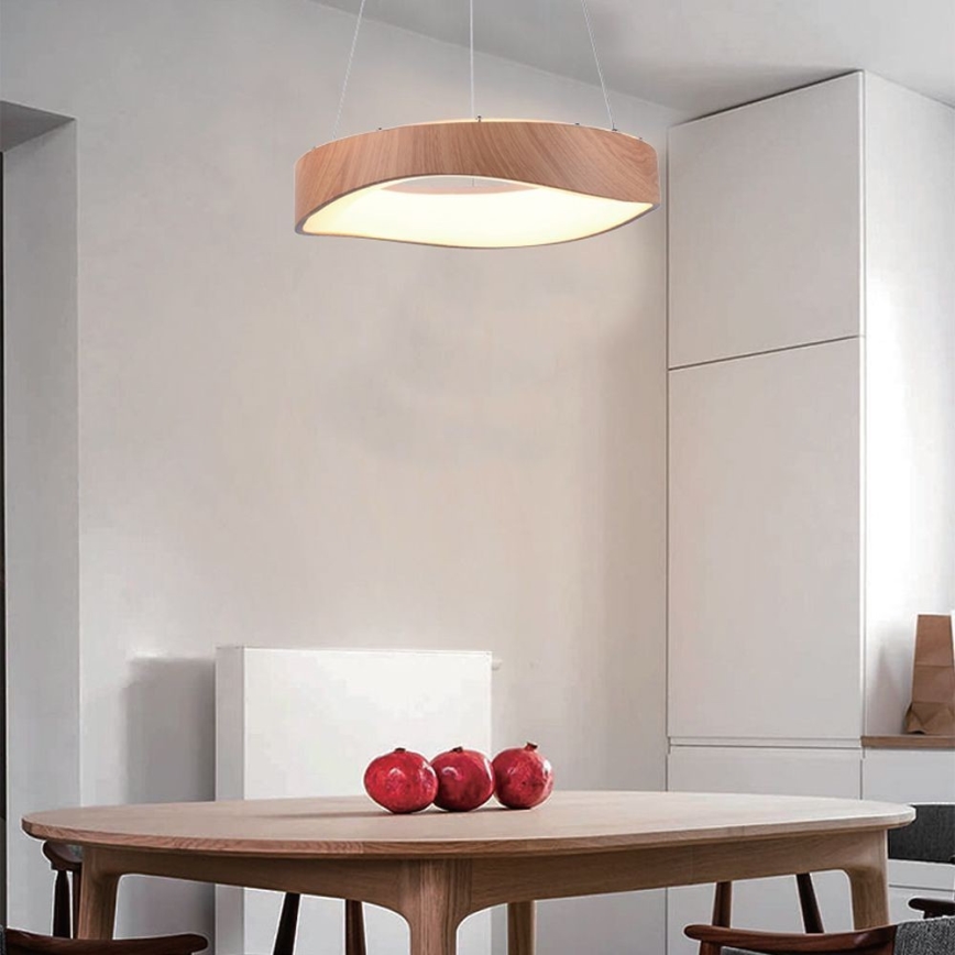 LED Luster na lanku LED/18W/230V 3000K ø 40 cm hnedá