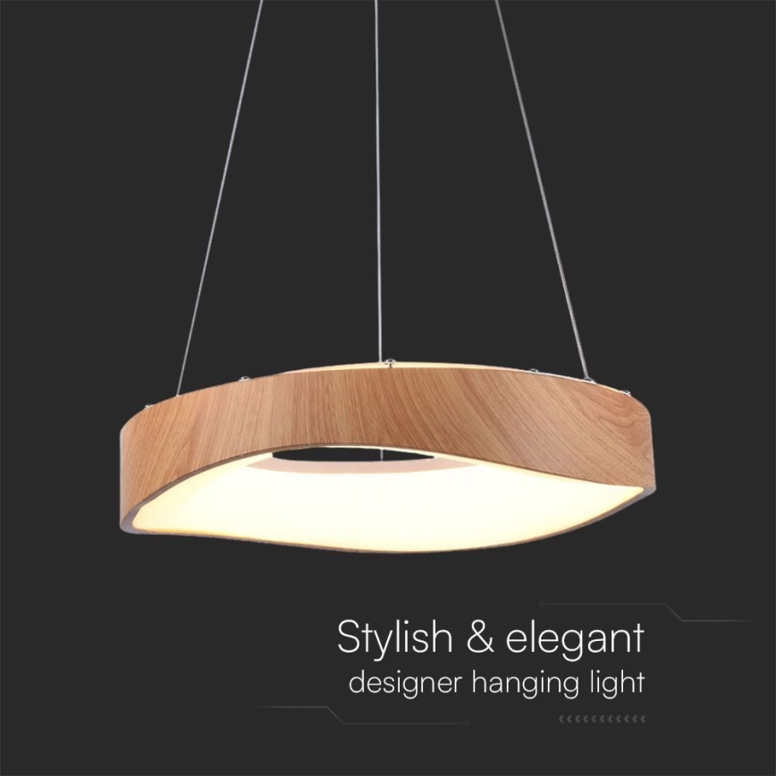 LED Luster na lanku LED/18W/230V 3000K ø 40 cm hnedá