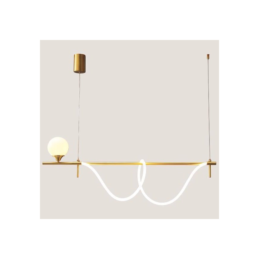 LED Luster na lanku LED/20W/230V + 1xG9/10W/230V 3000K zlatá