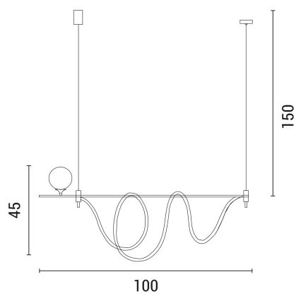 LED Luster na lanku LED/20W/230V + 1xG9/10W/230V 3000K zlatá